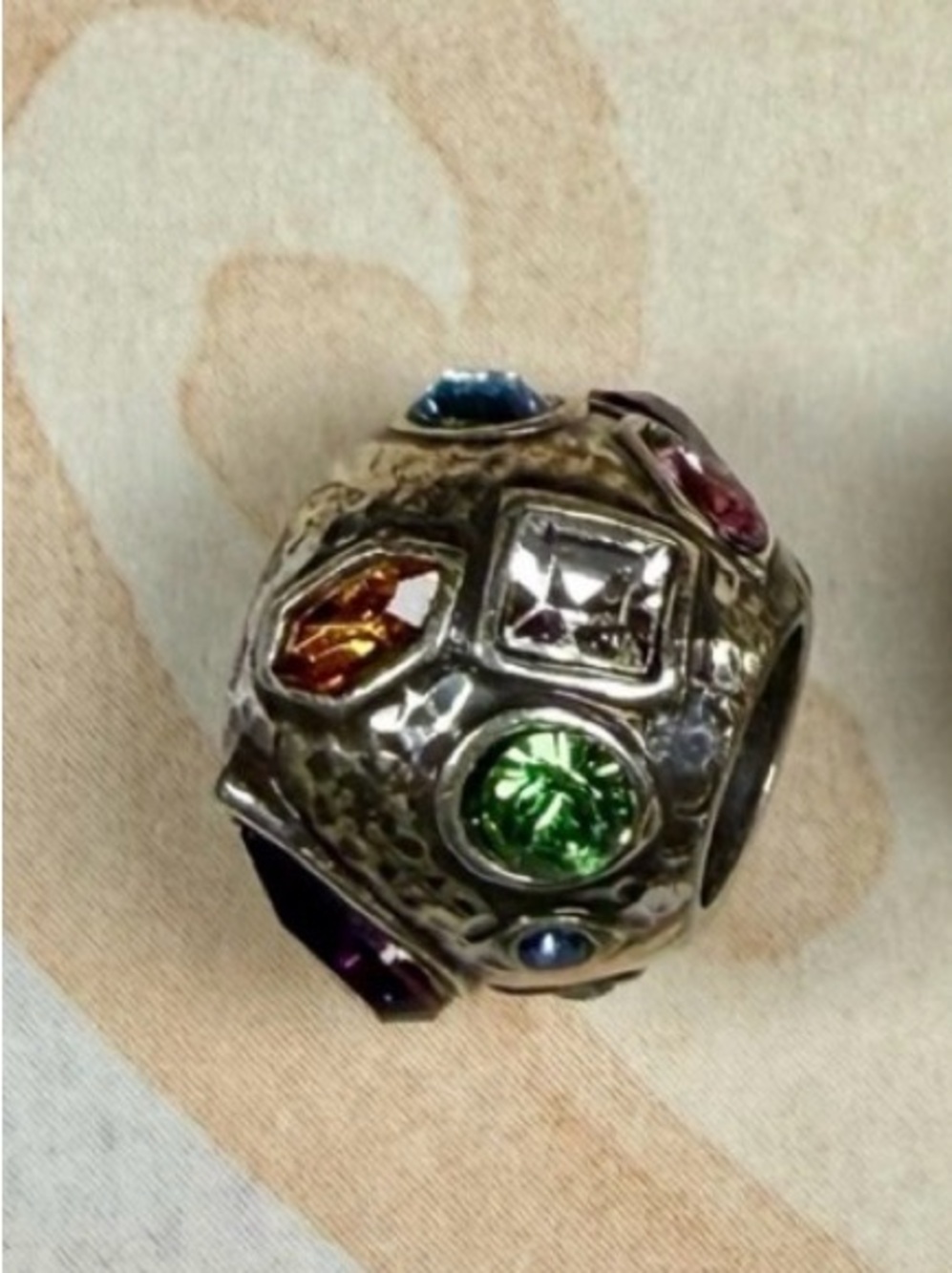 💎 Brighton BEJEWELED Silver SWAROVSKI CRYSTAL Charm Bracelet Bead/Spacer!